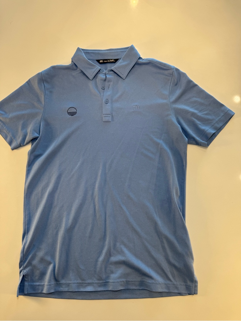 Travis Mathew Sky Blue Polo with Subtle Logos